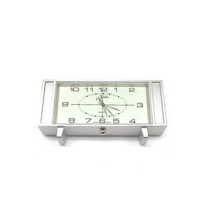 Miniature Silver Mini Retro TV style clock, QUARTZ Japan Movement, La Brea, New